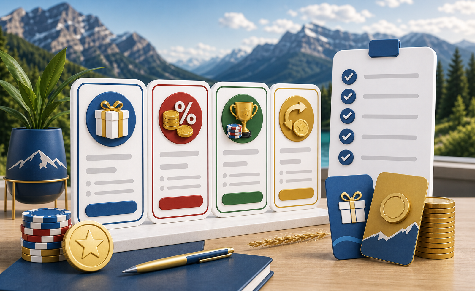 Offer cards and terms checklist for Alberta players