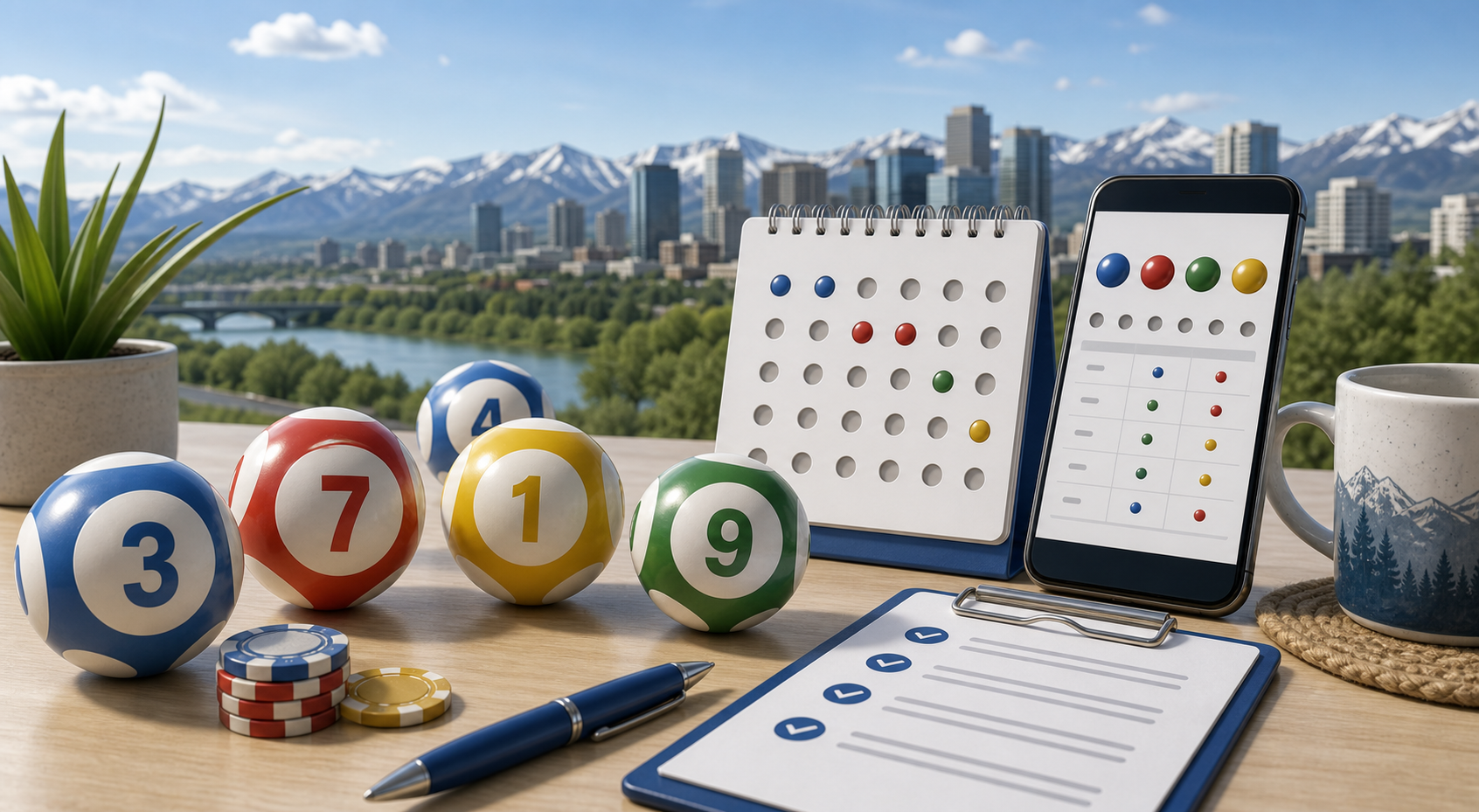 Alberta lottery result checks on laptop and phone