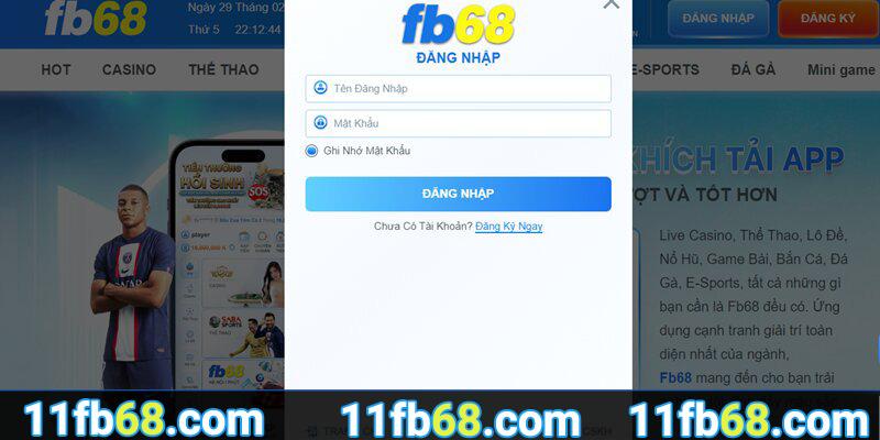 Đăng nhập Fb68